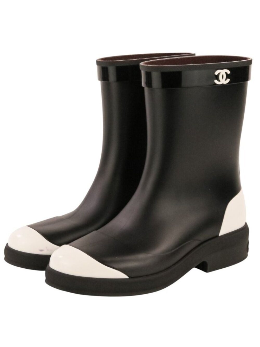 Chanel CC Logo Synthetic Boots